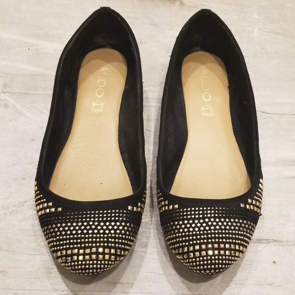 💕ALDO💕 Annunciata Bedazzled Black Flats 8 NWT - Picture 1 of 8
